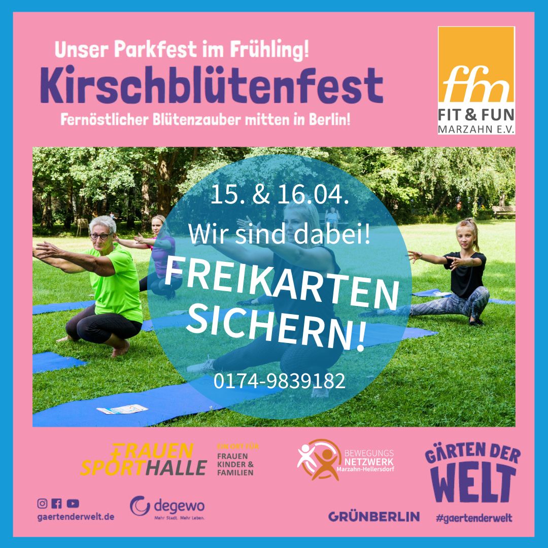 Freikarten für das Kirschblütenfest am 15. und 16.04.