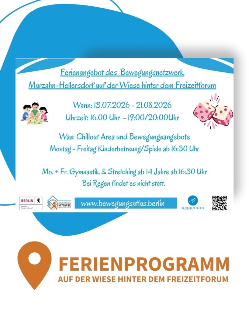 Beitragsbild Ferienangebot des Bewegungsnetzwerk Marzahn-Hellersdorf plakat